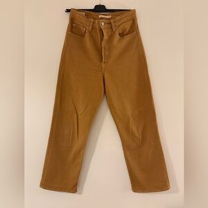 Levi's Women's Ribcage Straight Ankle Jeans - Mustard yellow/brown